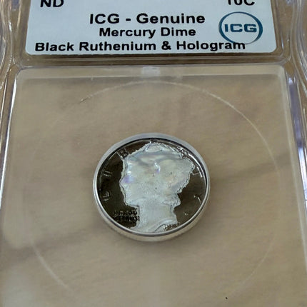 1942 Ruthenium Mercury Dime & 1965 Ruthenium Gold Silver Kennedy Half Dollar ICG Genventro