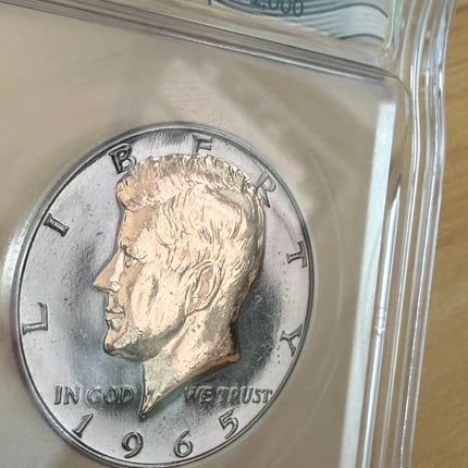 1942 Ruthenium Mercury Dime & 1965 Ruthenium Gold Silver Kennedy Half Dollar ICG Genventro