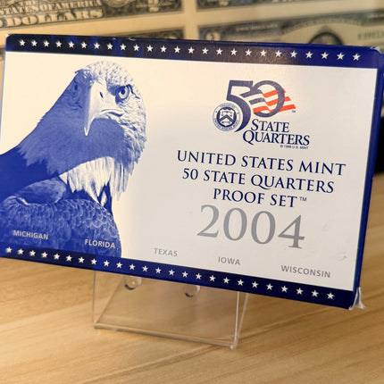 2004 U.S. Mint 50 State Quarter Proof Set In Original Packaging and Box Genventro