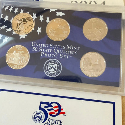 2004 U.S. Mint 50 State Quarter Proof Set In Original Packaging and Box Genventro