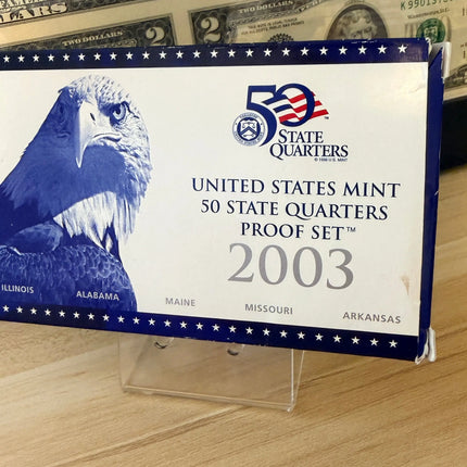 2003 U.S. Mint 50 State Quarter Proof Set In Original Packaging and Box Genventro