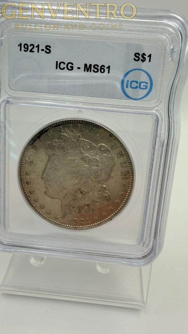 1921 S Morgan Silver Dollar ICG MS61 White Label Genventro