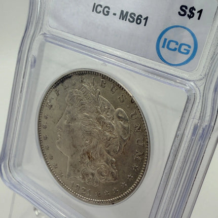 1921 S Morgan Silver Dollar ICG MS61 White Label Genventro