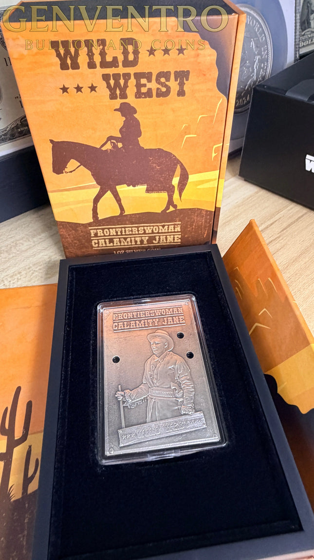 2024 Wild West Calamity Jane 1 oz Fine Silver Limited Mintage Box w/COA Genventro