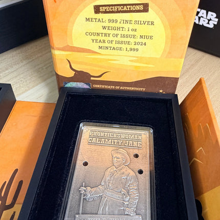2024 Wild West Calamity Jane 1 oz Fine Silver Limited Mintage Box w/COA Genventro