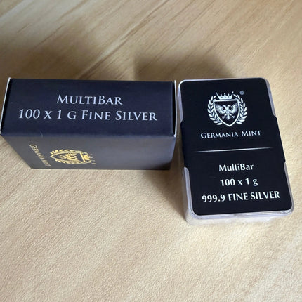 Germania Mint Silver MultiBar 100 X 1 G Silver Bars Brand New Sealed Genventro