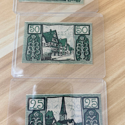 1922 Germany Notgeld Holzminden 25 50 75 Pfennig Set (3) Emergency Money Notes Genventro