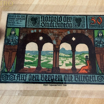Germany Notgeld 50 Pfennig Castle Ruins & Knights – Early 1920s Emergency Money Genventro