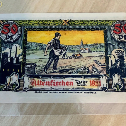 Germany Altenkirchen Westerwald Notgeld 50 Pfennig – Lion Coat of Arms Genventro