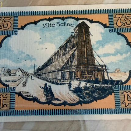 1921 Germany Kolberg Ostsee Notgeld 75 Pfennig – Sea & Spa Town Emergency Money Note Genventro