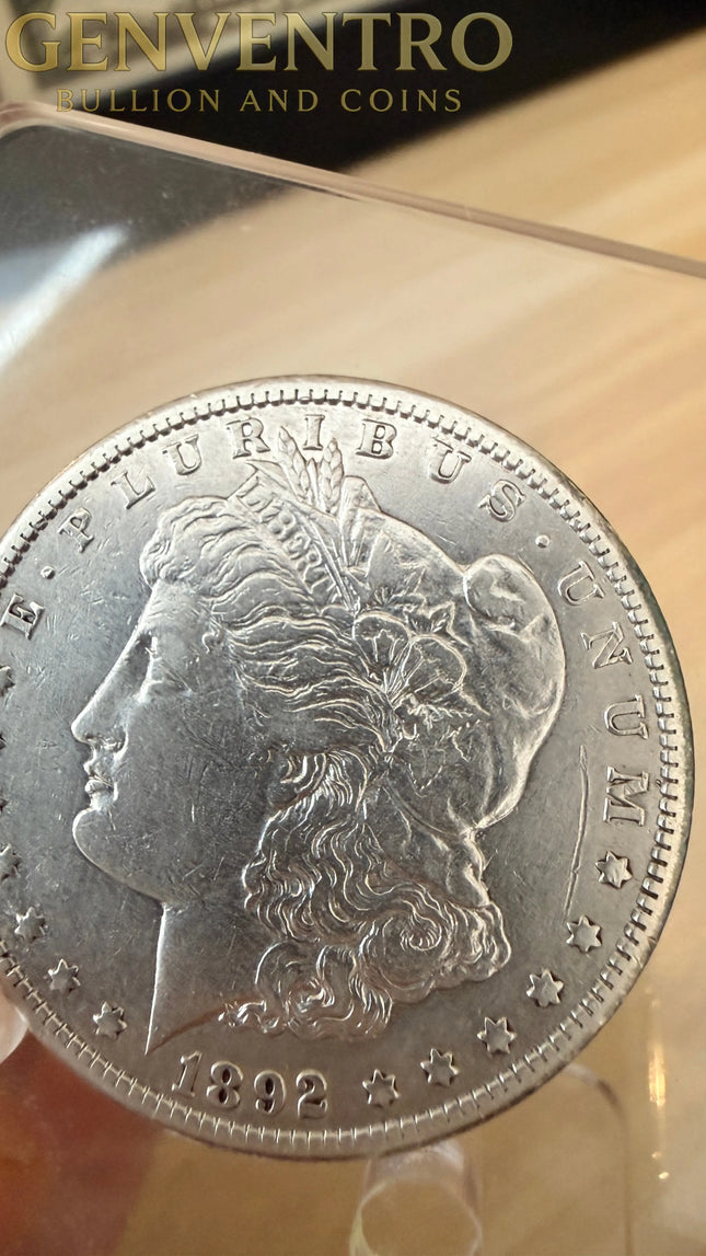 1892-CC Morgan Silver Dollar • Carson City Mint • Key Date • VF Details • Scarce CC Coin Genventro