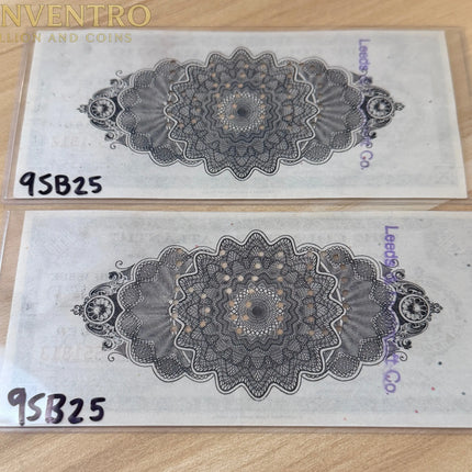 1933 $1 Atlantic County Depression Scrip Notes • Brown/Black Nov. 1 Issue • 2 Consecutive Serials • Emergency Currency Genventro