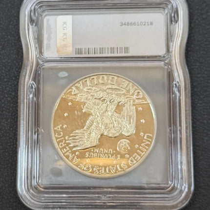 1974-S Eisenhower Dollar – ICG PR70 DCAM – Ultra-Rare Clad Strike, Deep Cameo Proof Genventro