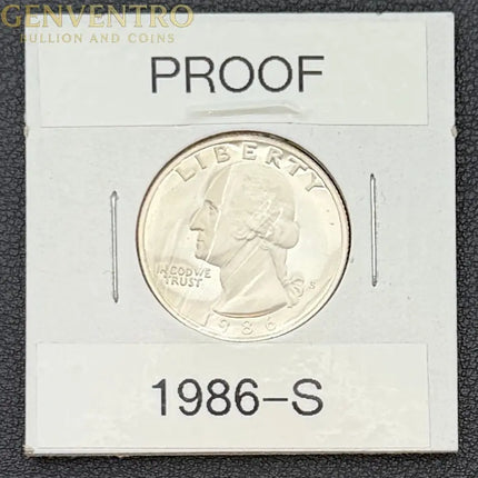 1986-S BU Proof US Quarter Genventro Bullion and Coins