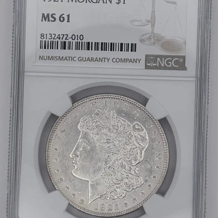 1921 Morgan Silver Dollar NGC MS 61 Sharp Details Genventro Bullion and Coins