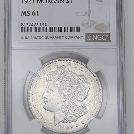 1921 Morgan Silver Dollar NGC MS 61 Sharp Details Genventro Bullion and Coins