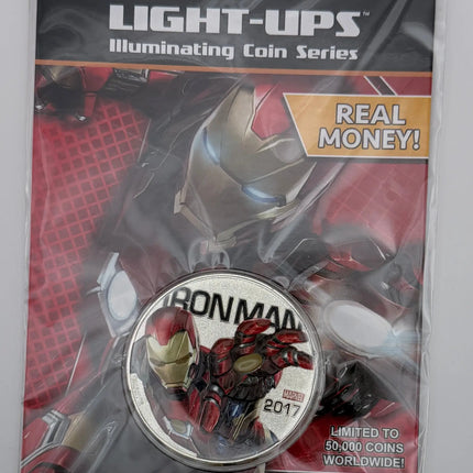 2017 Fiji Half Dollar Iron-Man Light Up Series Illuminating Coin Series Marvel Genventro Bullion and Coins