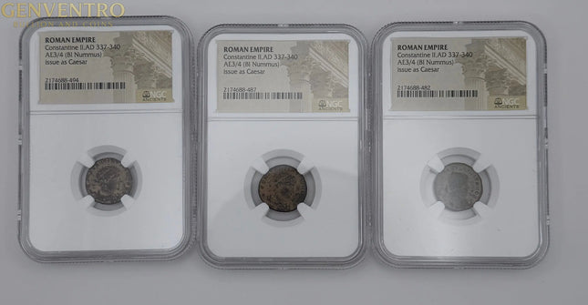 Roman Empire AD 337-340 Issue as Caesar – NGC AE3/4 (BI Nummus) Genventro Bullion and Coins