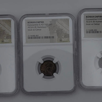 Roman Empire AD 337-340 Issue as Caesar – NGC AE3/4 (BI Nummus) Genventro Bullion and Coins
