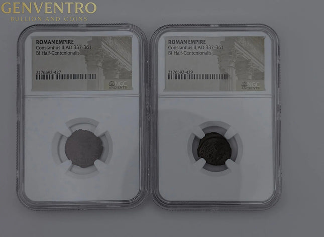 Roman Empire Constantine II AD 337-340 - BI Half Centenionalls – NGC Genventro Bullion and Coins