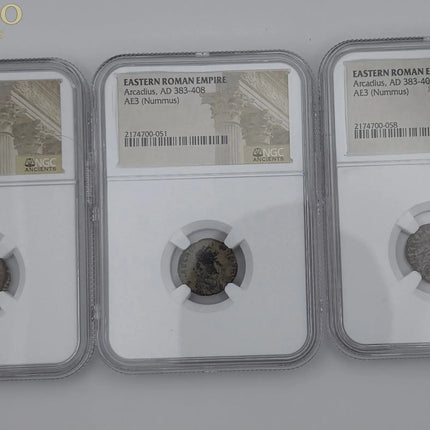 Eastern Roman Empire Arcadius AD 383-408 NGC AE3 Nummus Genventro Bullion and Coins