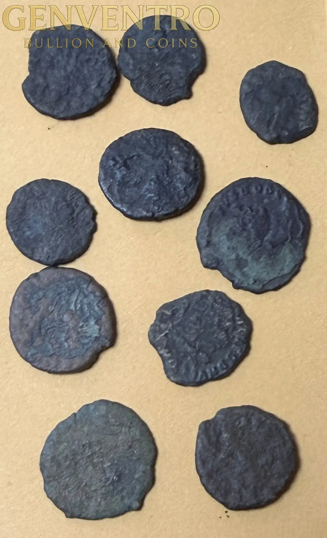 Late Roman Empire Bronze AE3 / AE4 Coins (285–400 AD) – Uncleaned Hoard Finds – Ancient Coins Lot #102 Genventro Bullion and Coins