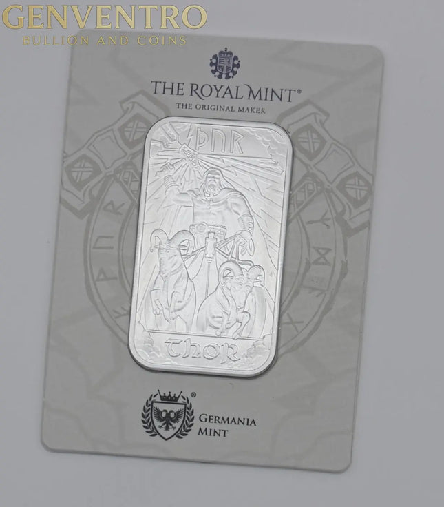 Norse Gods - Odin 1 oz Fine Silver Bar Brand New in Assay Genventro
