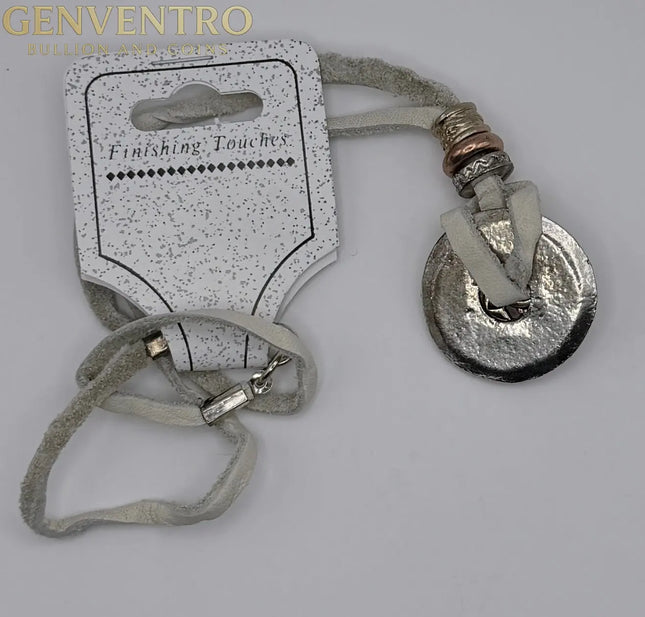 Boho Pendant Necklace on Suede Cord – Mixed Metal Charm – Fashion Boutique Style Genventro