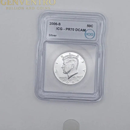 2004-S Silver Kennedy Half Dollar ICG PR70 DCAM 90% Silver #403 Genventro Bullion and Coins