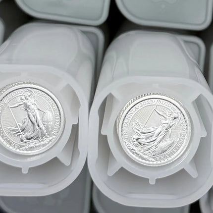 Tube 1/10 oz Royal Mint .999 Fine Silver Britannia - BU New - Tube of 16 Genventro Bullion and Coins