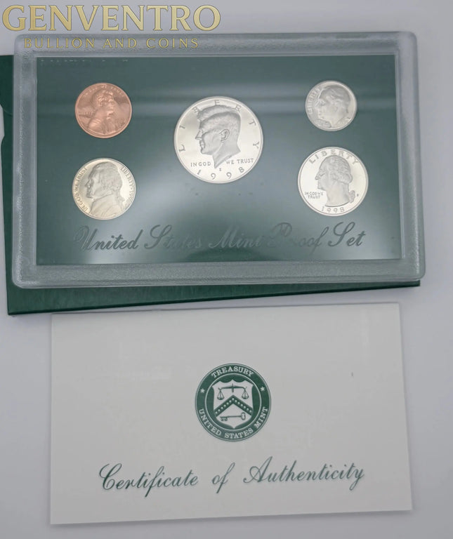 1998 US Mint Proof Set - BU Coins with Original Mint Packaging #192 Genventro Bullion and Coins