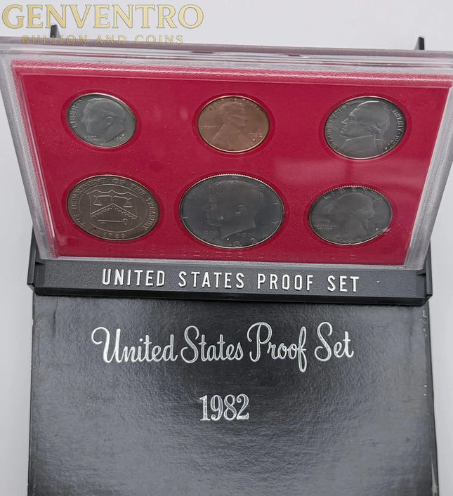 1982 US Mint Proof Set - BU Coins with Original Mint Display Box #206 Genventro Bullion and Coins