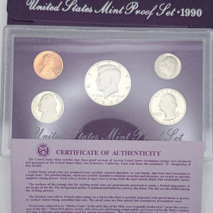 1990 US Mint Proof Set BU Coins with Original Mint Packaging  #268 Genventro Bullion and Coins