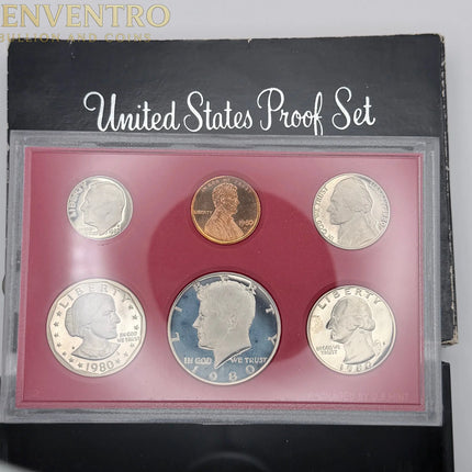 1980 US Mint Proof Set BU Coins with Original Mint Packaging  #328 Genventro Bullion and Coins