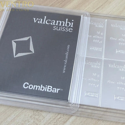 Valcambi 100 x 1 Gram Silver CombiBar - Brand New In Assay Card Genventro Bullion and Coins