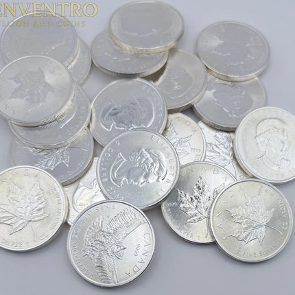 1 oz Canadian Silver Maple Leaf Coin .9999 Fine Silver (Random Year) Genventro Bullion and Coins