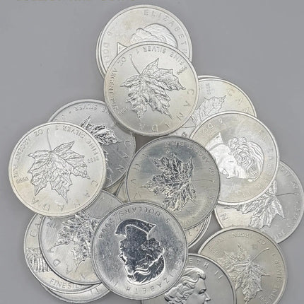 1 oz Canadian Silver Maple Leaf Coin .9999 Fine Silver (Random Year) Genventro Bullion and Coins