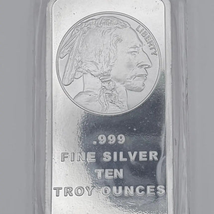 SilverTowne 10 oz Silver Bar .999 Fine Silver Eagle Design Genventro Bullion and Coins