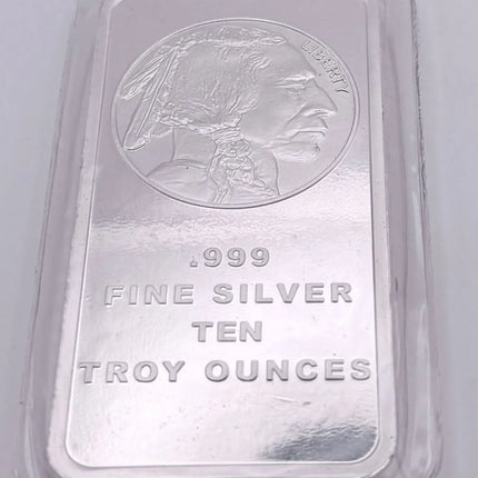 SilverTowne 10 oz Silver Bar .999 Fine Silver Eagle Design Genventro Bullion and Coins