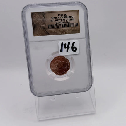 2009 1C Lincoln Cent, Birth & Childhood - NGC BU FDOI #264 (146) Genventro Bullion and Coins