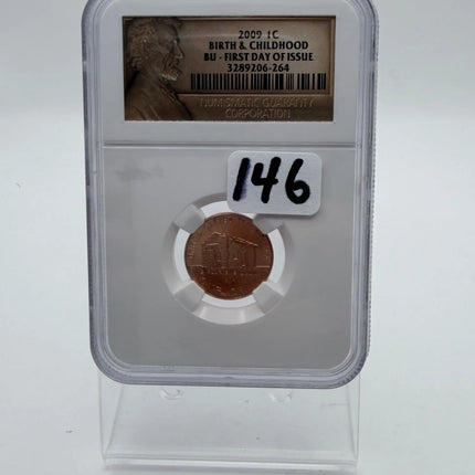 2009 1C Lincoln Cent, Birth & Childhood - NGC BU FDOI #264 (146) Genventro Bullion and Coins