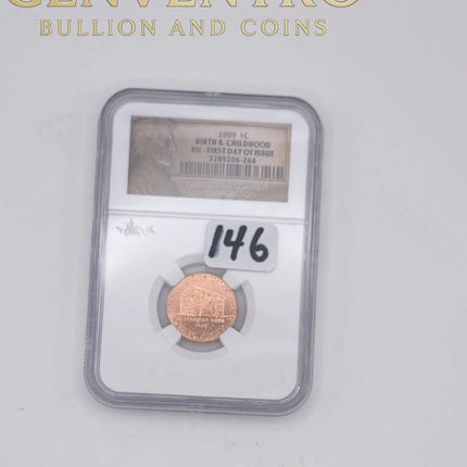 2009 1C Lincoln Cent, Birth & Childhood - NGC BU FDOI #264 (146) Genventro Bullion and Coins