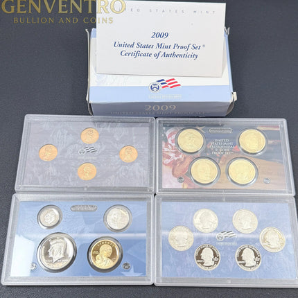 2009 Proof Set - W/ Kennedy & Presidential Dollars  18 coins with Box & COA Genventro Bullion and Coins