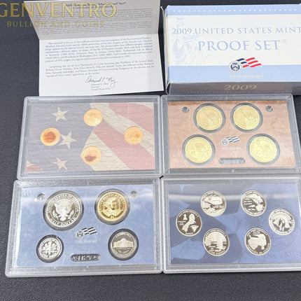 2009 Proof Set - W/ Kennedy & Presidential Dollars  18 coins with Box & COA Genventro Bullion and Coins