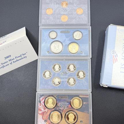 2009 Proof Set - W/ Kennedy & Presidential Dollars  18 coins with Box & COA Genventro Bullion and Coins