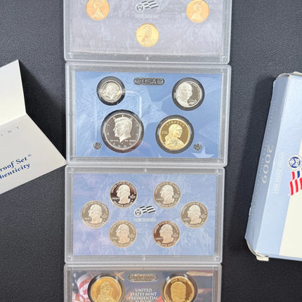 2009 Proof Set - W/ Kennedy & Presidential Dollars  18 coins with Box & COA Genventro Bullion and Coins