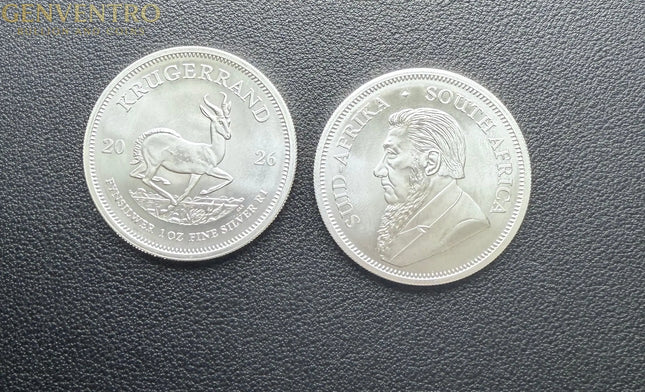 2026 South Africa Krugerrand 1 oz Silver - BU Coin Genventro Bullion and Coins