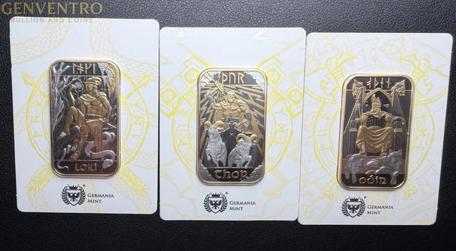 Norse Gods Special Edition: Odin, Thor & Loki - 3 x 1 oz Silver by The Royal Mint - Same Day Shipping Genventro Bullion and Coins