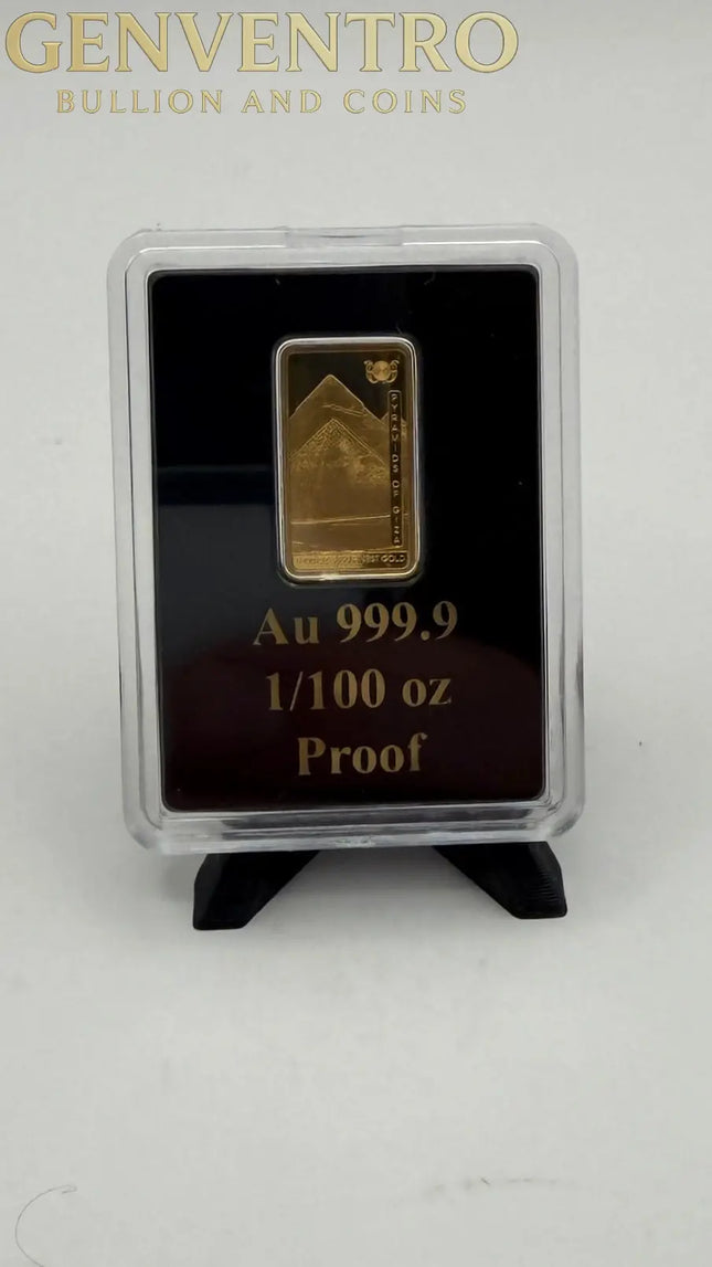 2025 Solomon Islands Ancient Egypt Pyramids of Giza 1/100 oz Gold Bar Genventro Bullion and Coins