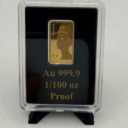 2025 Solomon Islands Ancient Egypt Nefertiti 1/100 oz Gold Bar Genventro Bullion and Coins